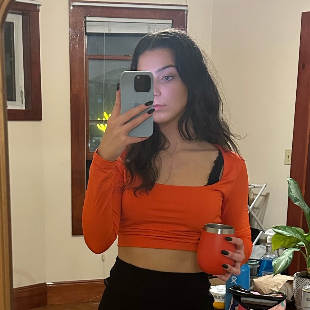 Orange Amazon Long Sleeve Top